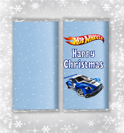 Hot Wheels Christmas Chocolate Bar Wrapper