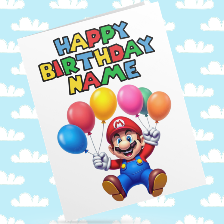 Super Mario & Luigi Personalised Birthday Cards
