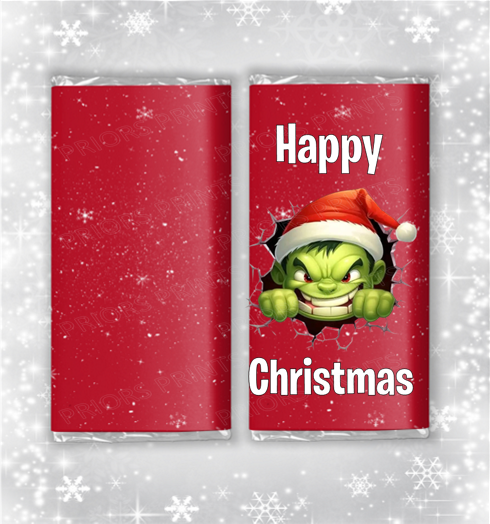 Hulk Christmas Chocolate Bar Wrapper