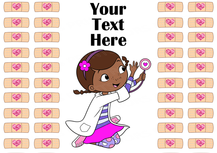 Doc McStuffin Chocolate Bar Wrappers- To add own Text
