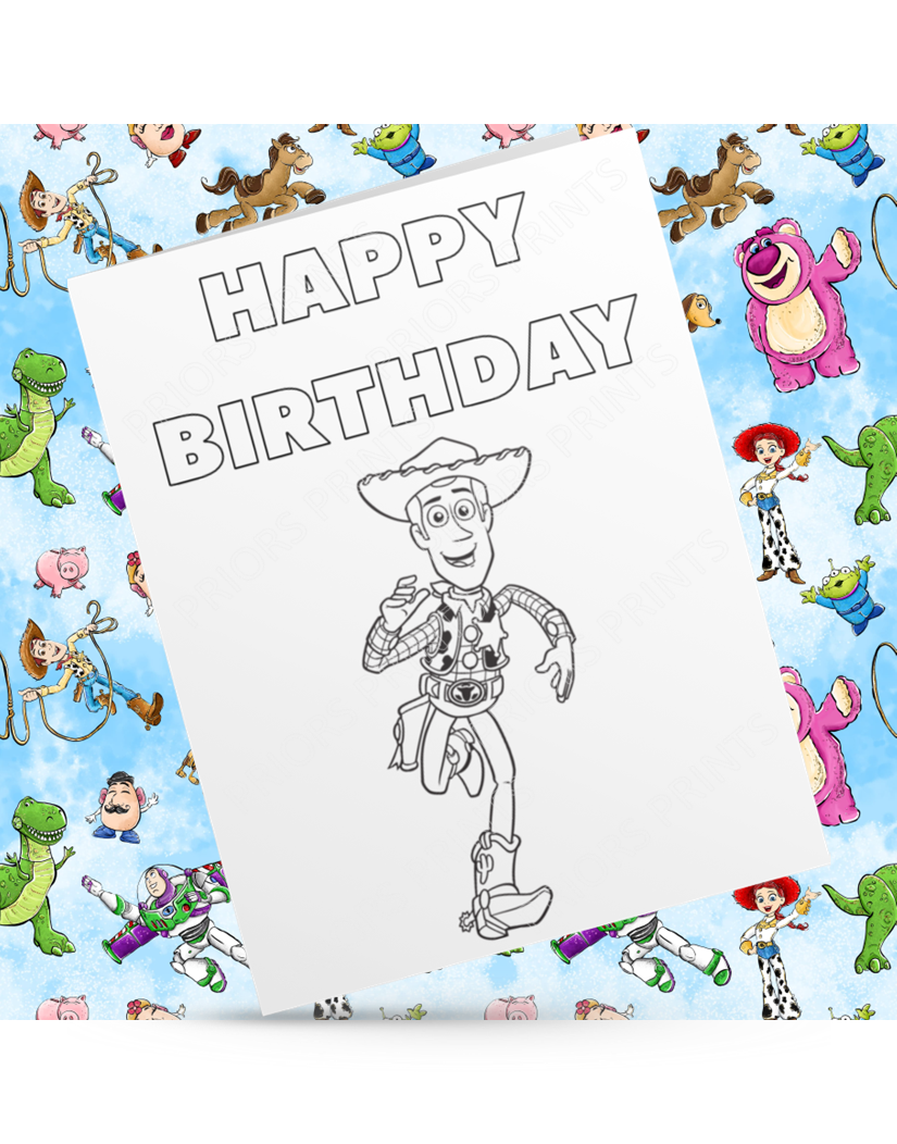 Toy Story Colour Your Own Birthday Card