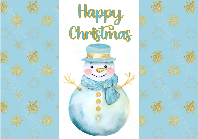Light Blue & Pink Christmas Chocolate Bar Wrapper