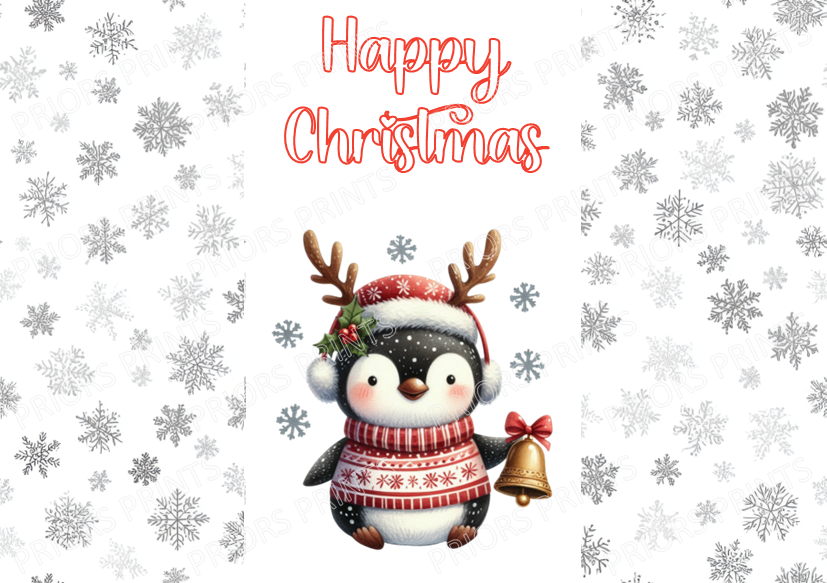 Cute Penguin Christmas Chocolate Bar Wrapper