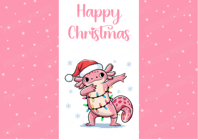Axolotl Christmas Chocolate Bar Wrapper