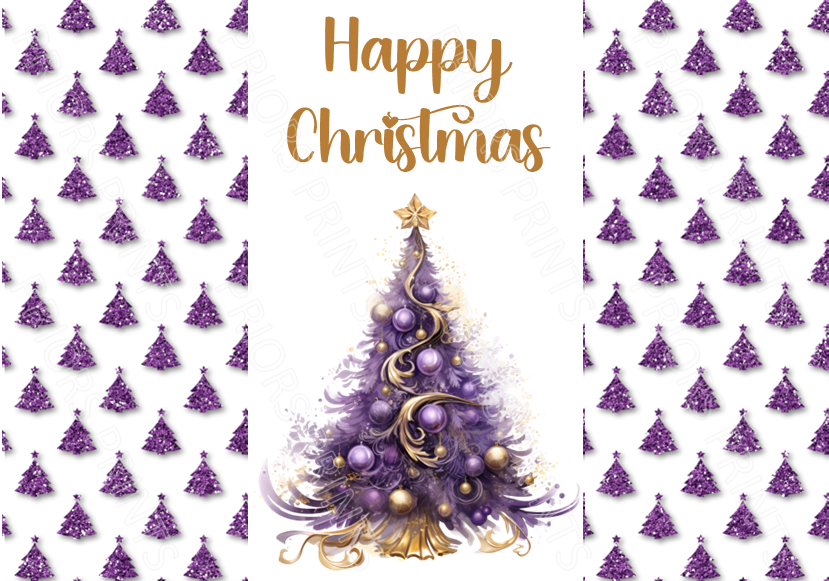 Purple Christmas Chocolate Bar Wrapper