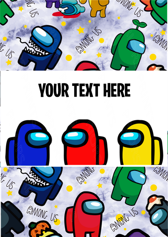 Among Us Chocolate Bar Wrappers- To add own Text
