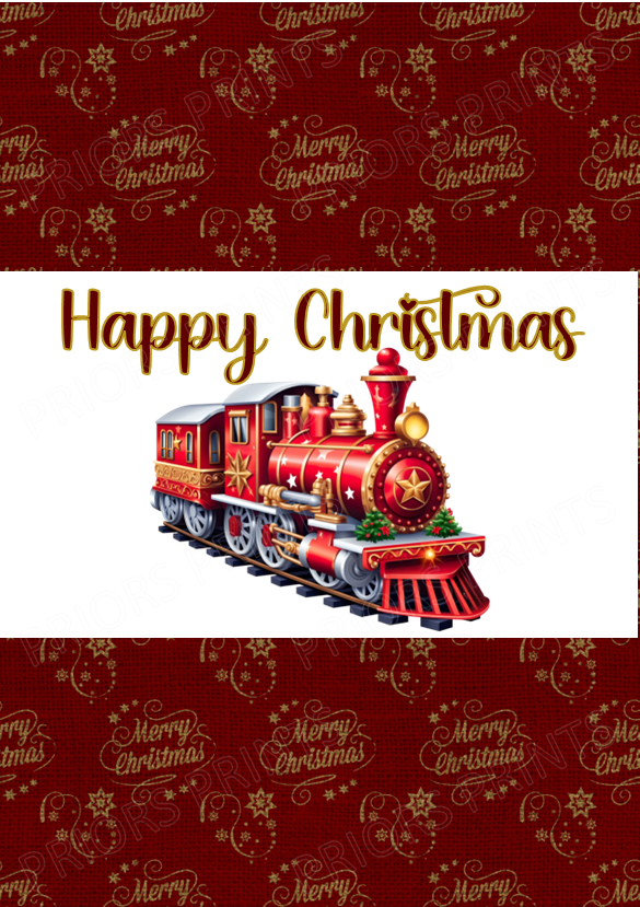 Vintage Christmas Train Chocolate Bar Wrapper