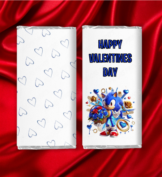 Sonic Valentines Chocolate Bar Wrappers
