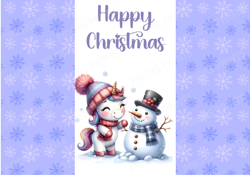 Unicorn Christmas Chocolate Bar Wrapper