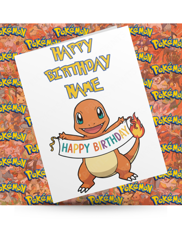 Pokemon Personalised Birthday Card