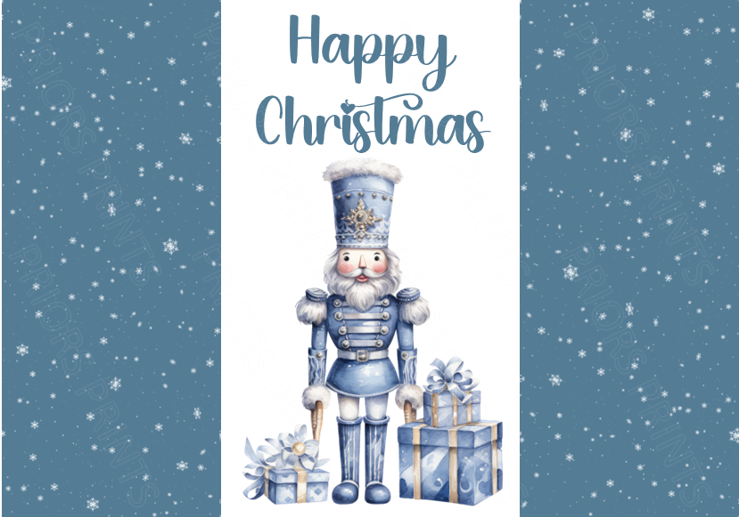 Blue Christmas Chocolate Bar Wrapper