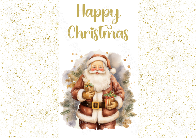 Gold Christmas Chocolate Bar Wrapper