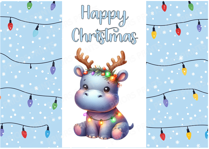 Cute Animals in Christmas Lights Chocolate Bar Wrapper