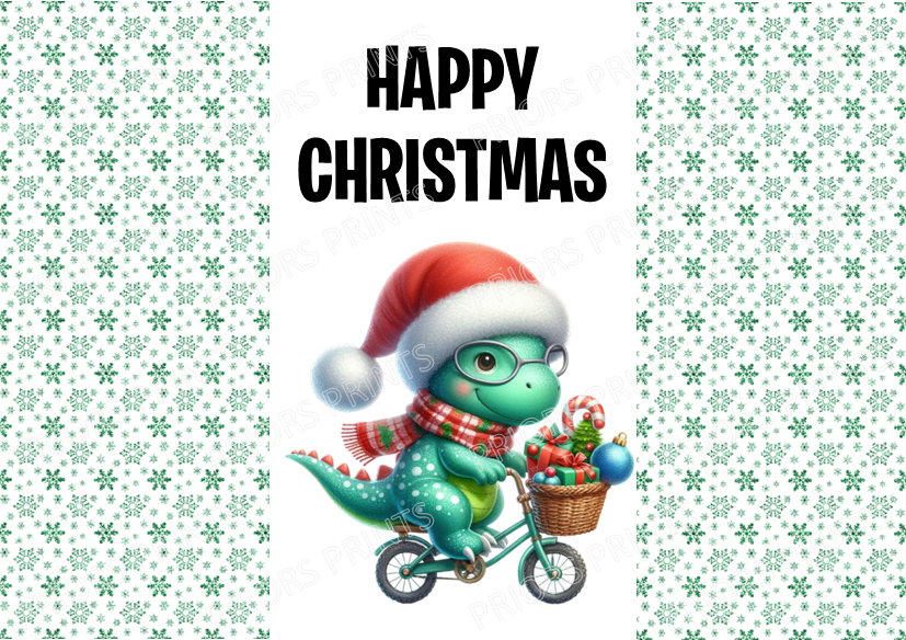 Cute Dinosaur Christmas Chocolate Bar Wrapper