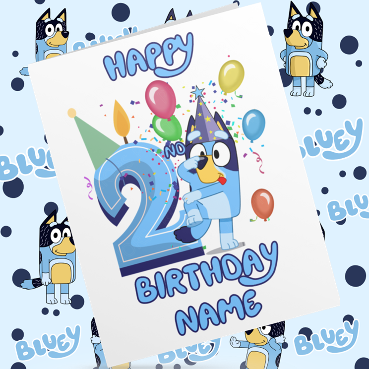 Bluey Personalised Birthday Card with Child's Age