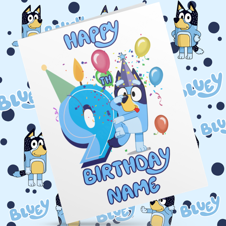 Bluey Personalised Birthday Card with Child's Age