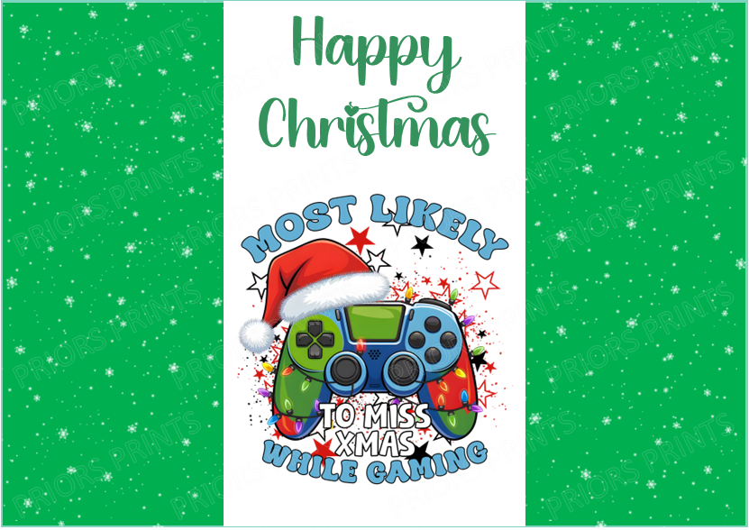 Gamer Christmas Chocolate Bar Wrapper