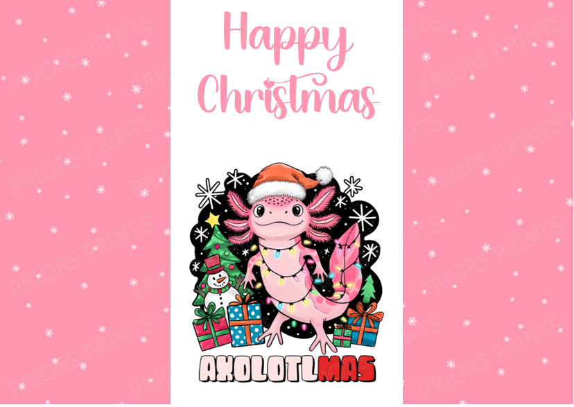 Axolotl Christmas Chocolate Bar Wrapper
