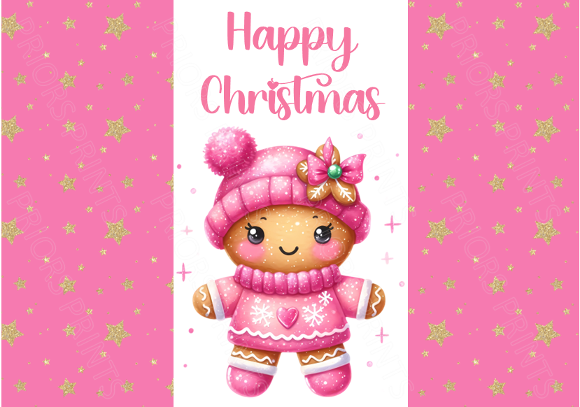 Pink Sparkles Christmas Chocolate Bar Wrapper