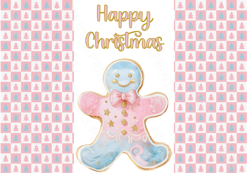Light Blue & Pink Christmas Chocolate Bar Wrapper