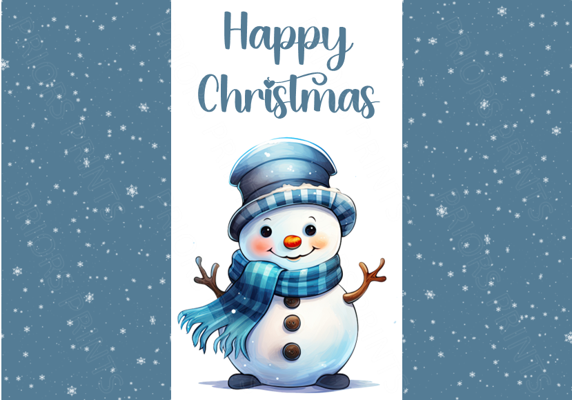Blue Christmas Chocolate Bar Wrapper