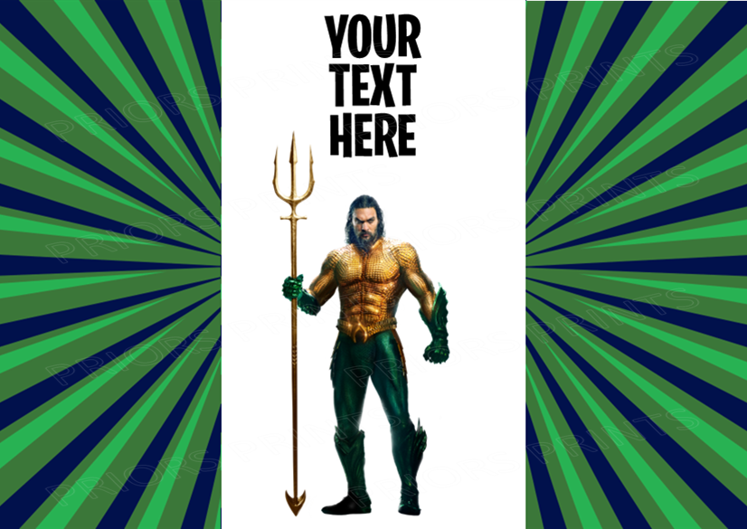 Aqua Man Chocolate Bar Wrapper- To add own Text