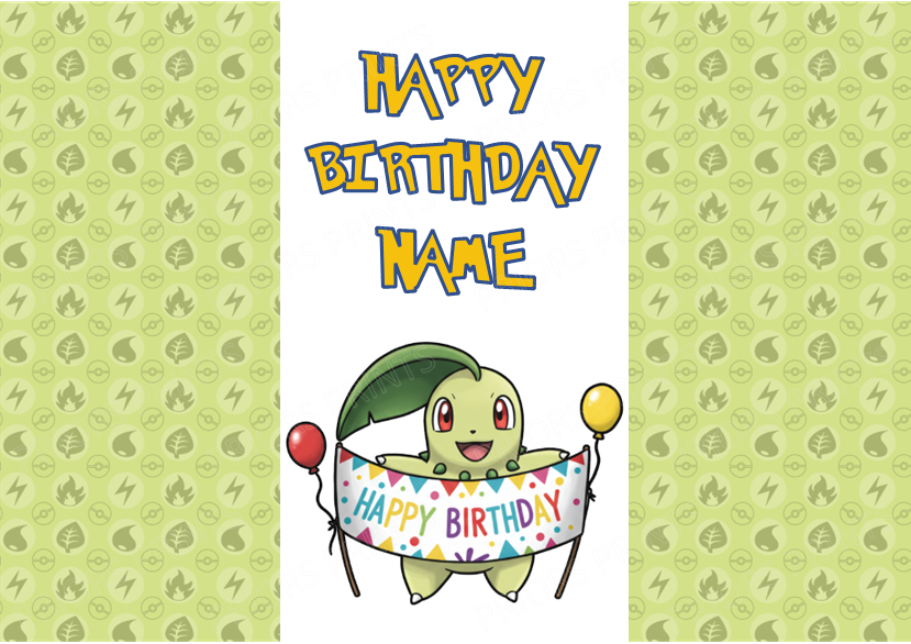 Pokemon Personalised Birthday Chocolate Bar Wrapper