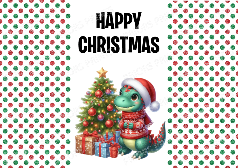 Cute Dinosaur Christmas Chocolate Bar Wrapper