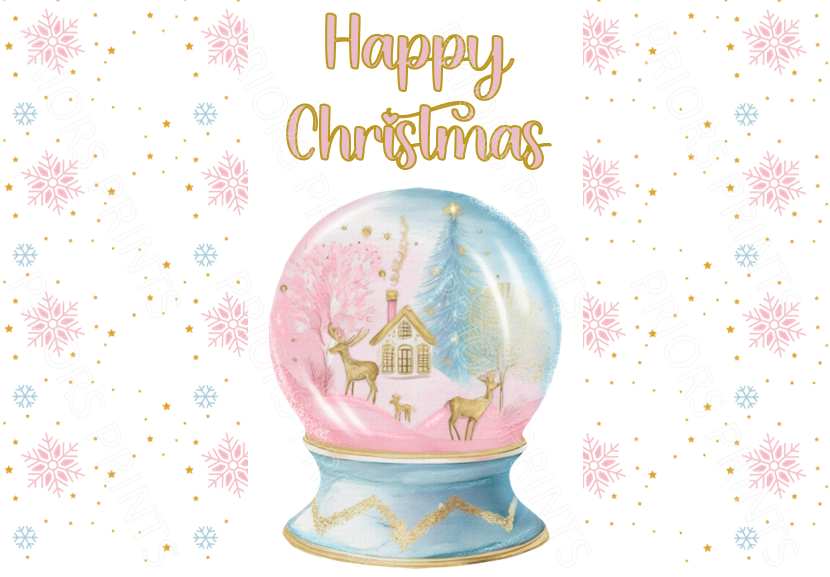 Light Blue & Pink Christmas Chocolate Bar Wrapper