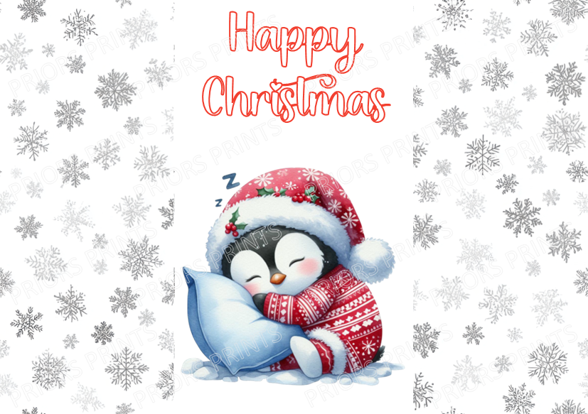 Cute Penguin Christmas Chocolate Bar Wrapper
