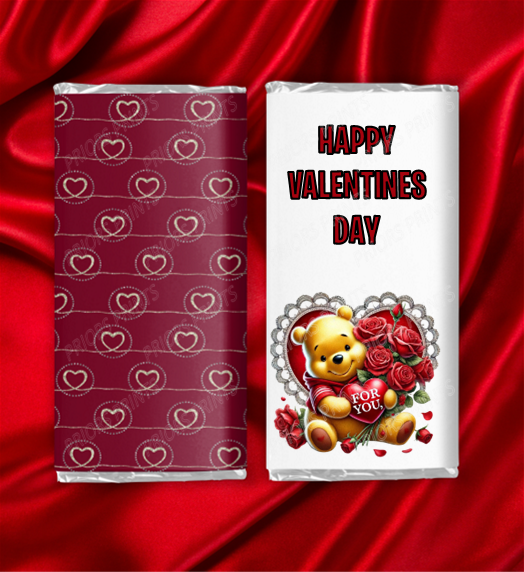 Winnie The Pooh Valentines Chocolate Bar Wrappers