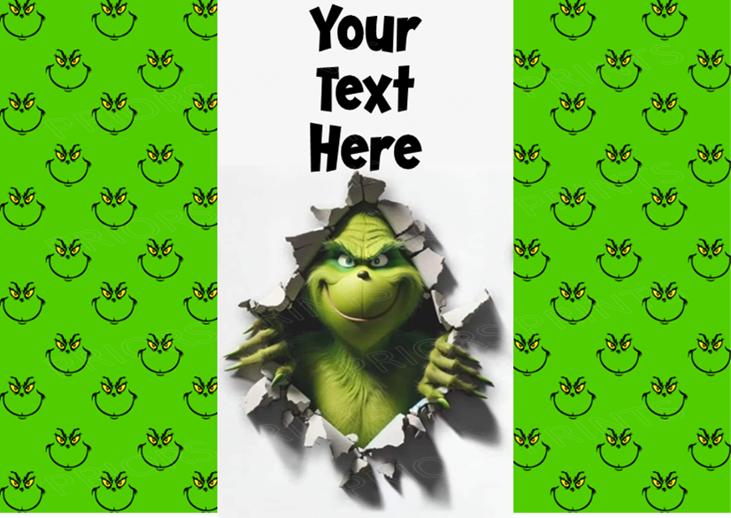 The Grinch Chocolate Bar Wrappers- To add own Text
