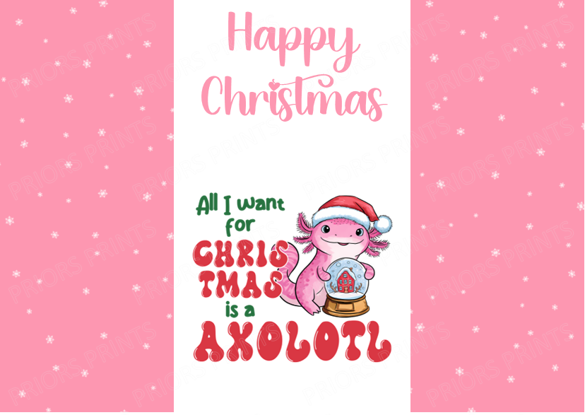 Axolotl Christmas Chocolate Bar Wrapper