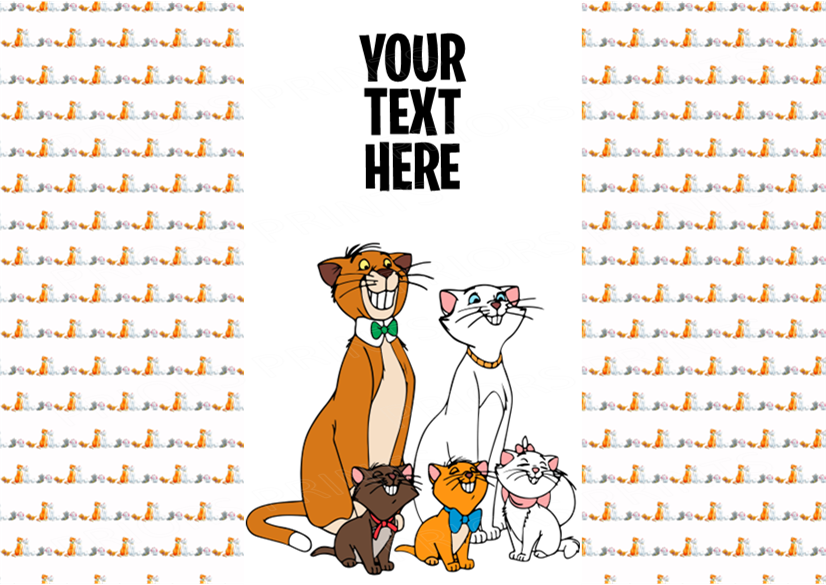 Aristocats Chocolate Bar Wrappers- To add own Text