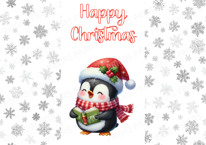 Cute Penguin Christmas Chocolate Bar Wrapper