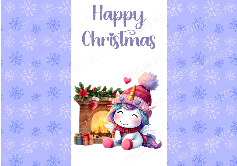 Unicorn Christmas Chocolate Bar Wrapper