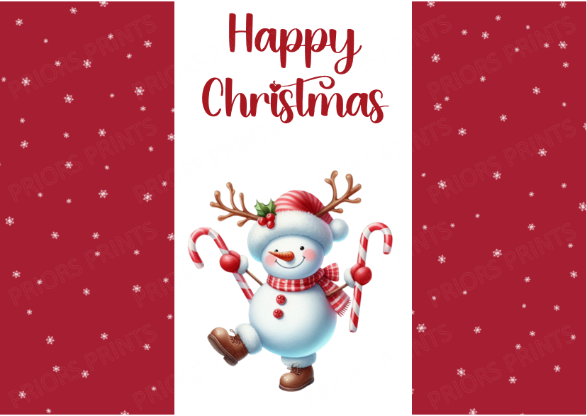 Funny Snowman Christmas Chocolate Bar Wrapper
