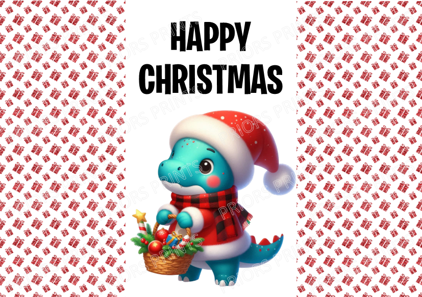 Cute Dinosaur Christmas Chocolate Bar Wrapper