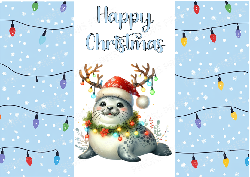 Cute Animals in Christmas Lights Chocolate Bar Wrapper