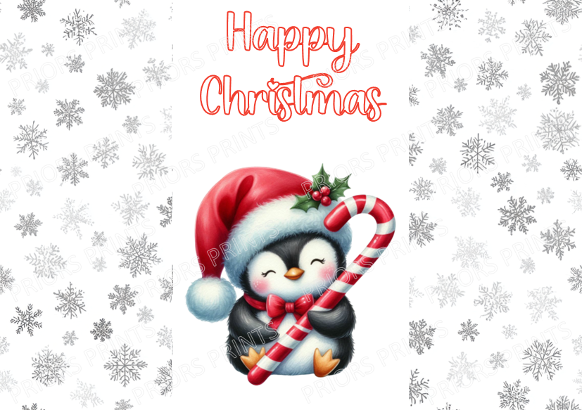 Cute Penguin Christmas Chocolate Bar Wrapper