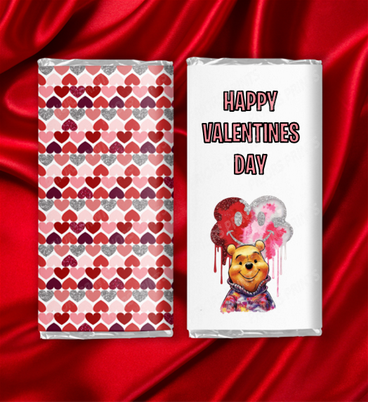 Winnie The Pooh Valentines Chocolate Bar Wrappers