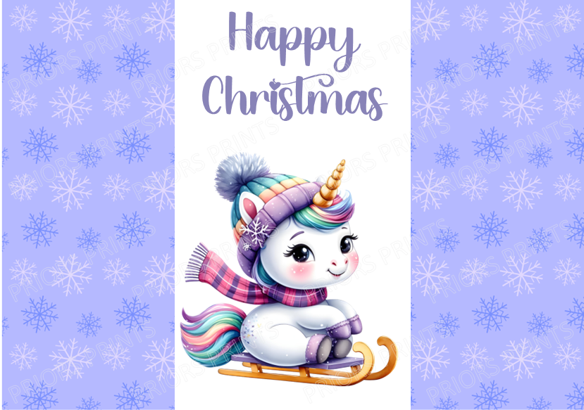 Unicorn Christmas Chocolate Bar Wrapper