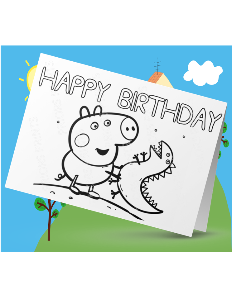 Peppa Pig- Colour Your Own Birthday Card