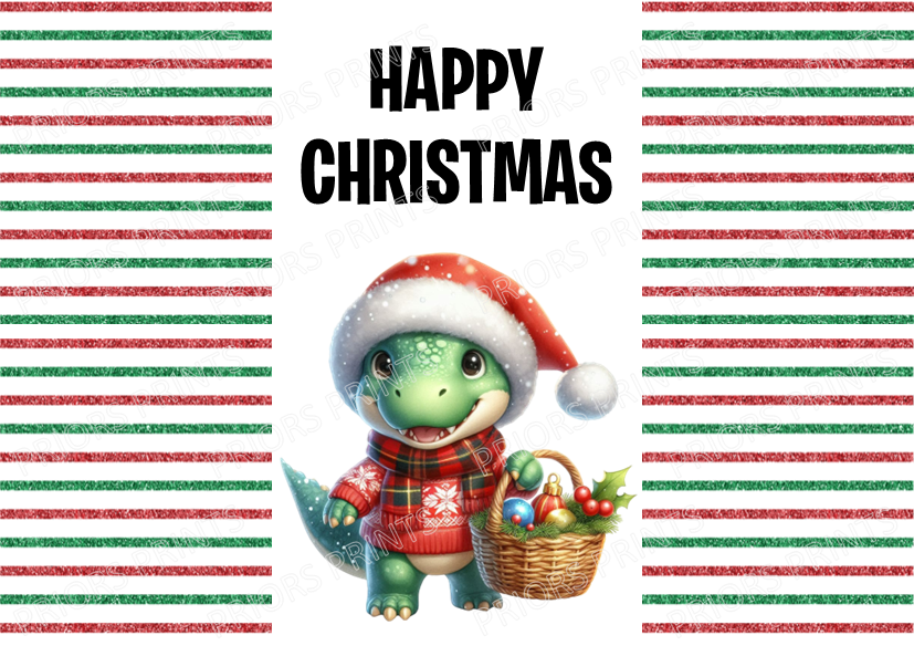 Cute Dinosaur Christmas Chocolate Bar Wrapper