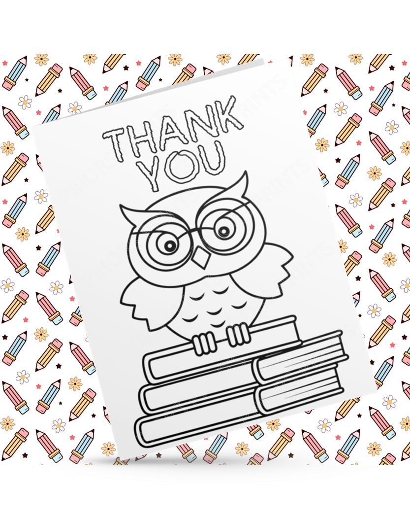 Colour Your Own Thank You Card for Teachers, Teaching Assistants, ect
