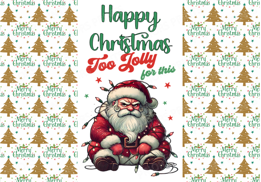 Funny Grumpy Animals Christmas Chocolate Bar Wrapper