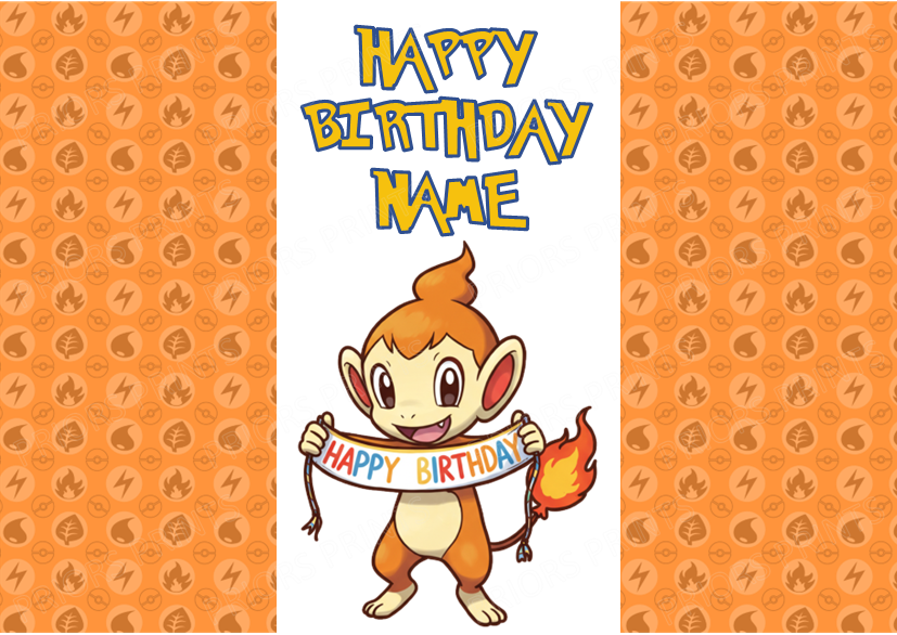 Pokemon Personalised Birthday Chocolate Bar Wrapper