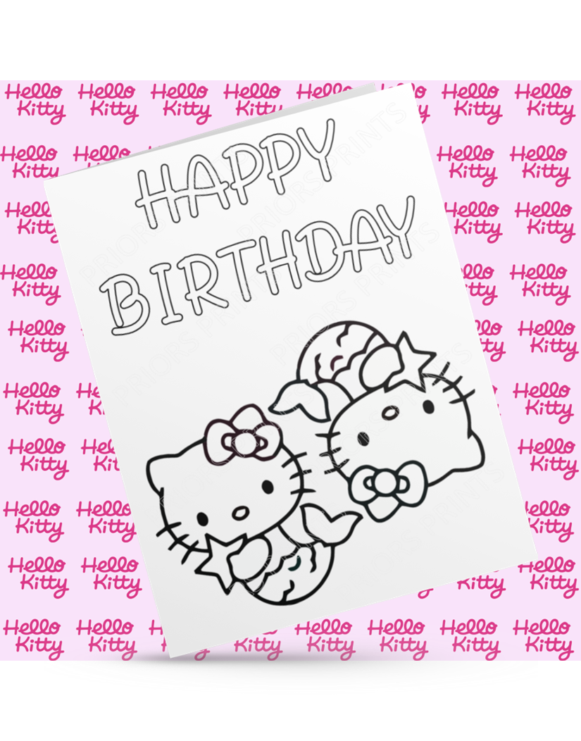 Hello Kitty Zodiac Colour Your Own Birthday Card (Star Signs)