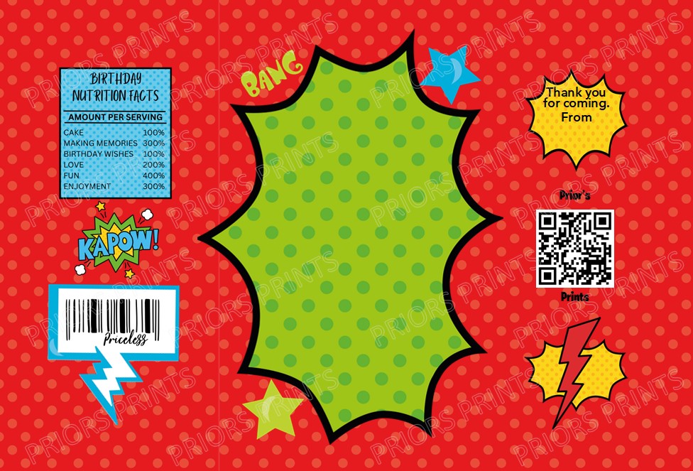 Superhero Treat Packets (Medium Sized)