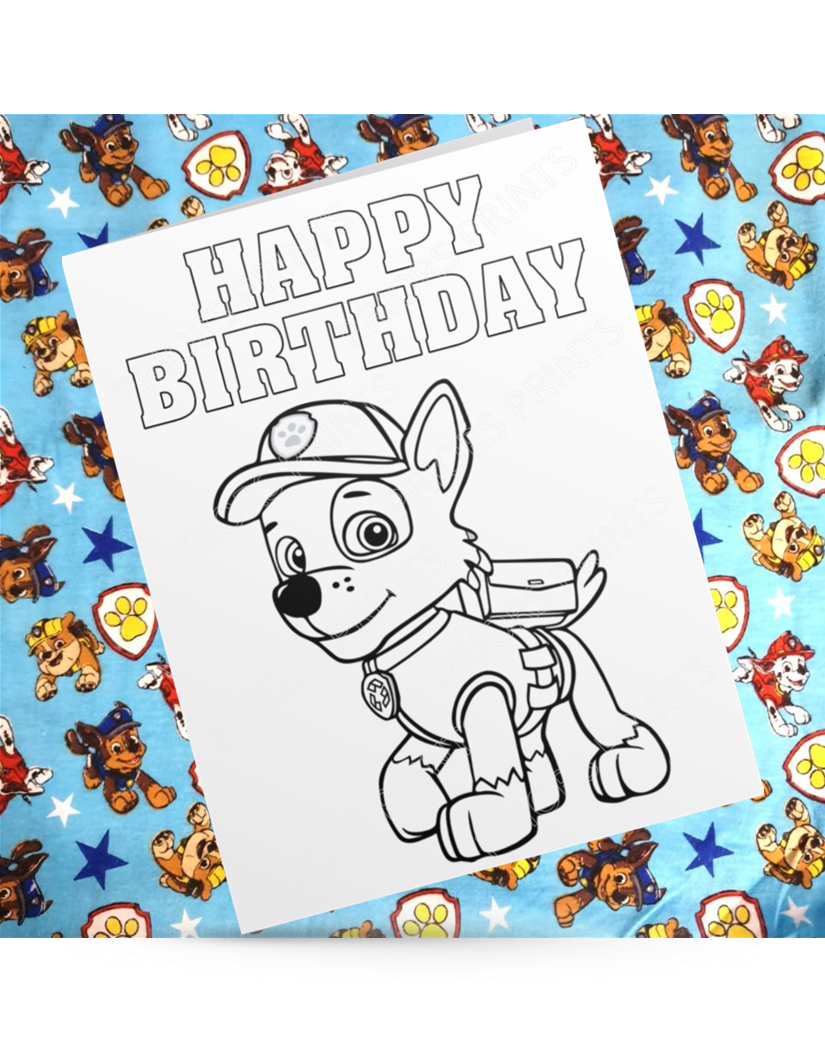 Paw Patrol Colour Your Own Birthday Card